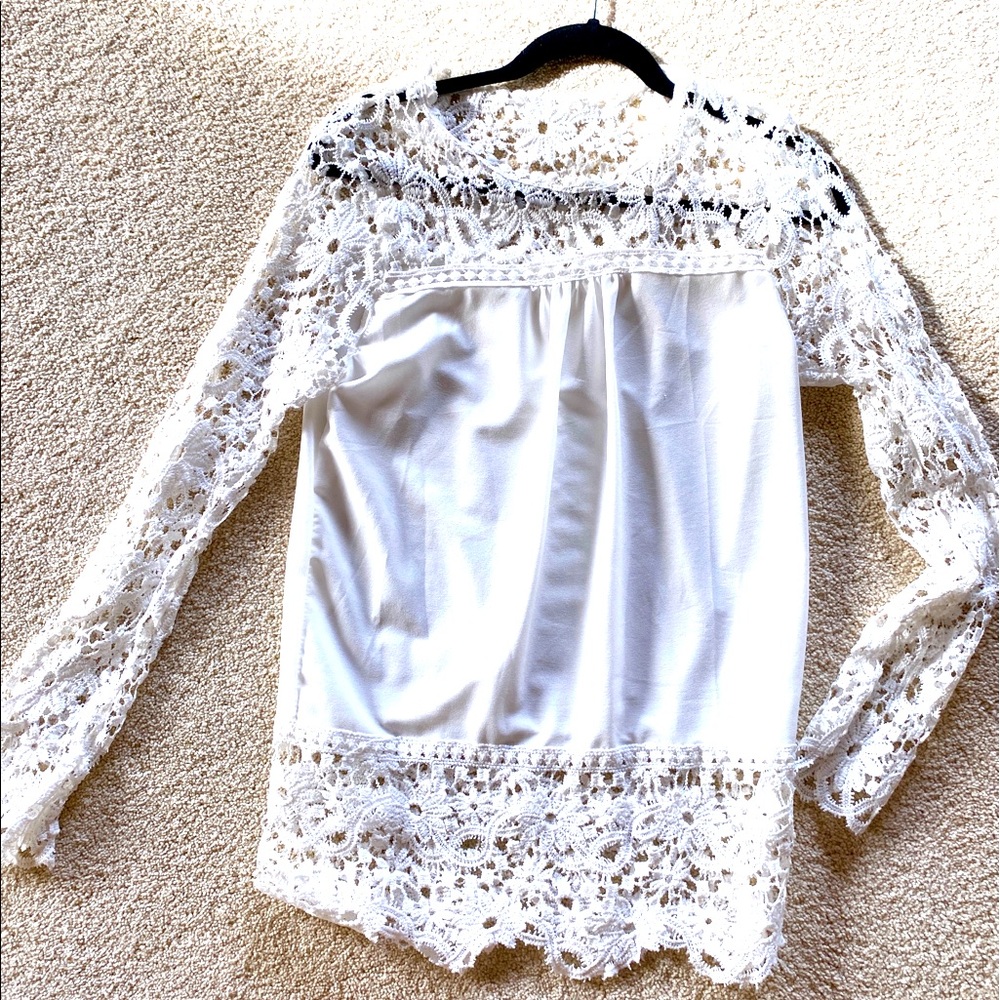 White Eyelet Top